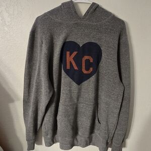 Gray KC Heart Men's Hoodie CHARLIE HUSTLE